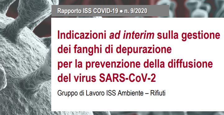 ISS: indicazione sulla gestione dei fanghi di depurazione per la prevenzione della diffusione
del Coronavirus